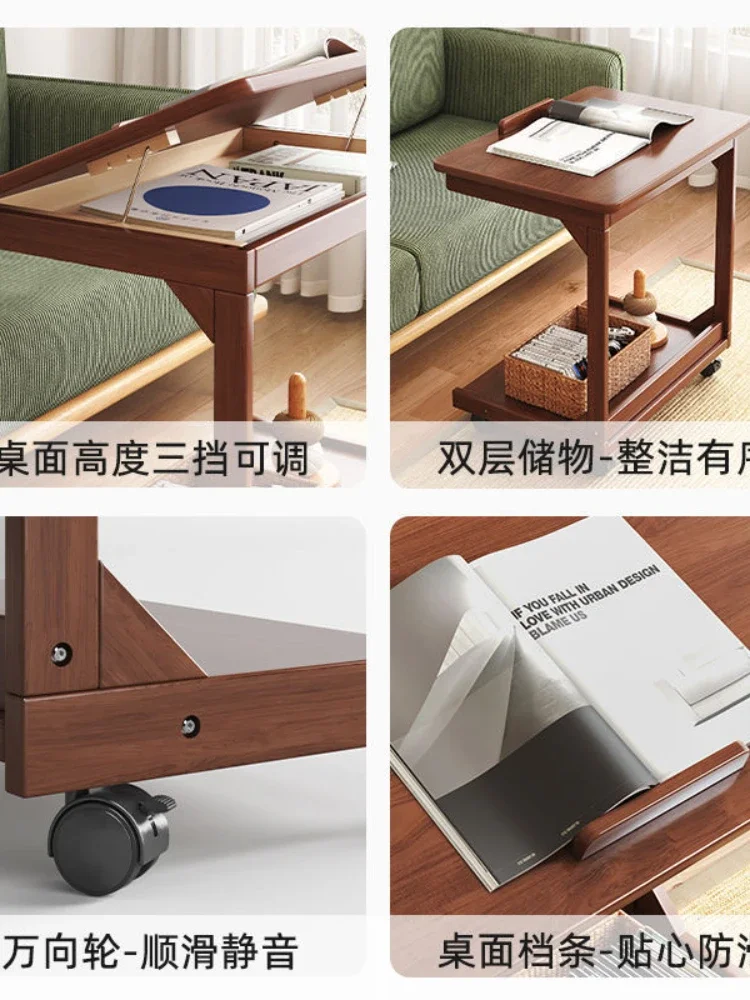 Bedside Table Movable Bedroom and Household Small Table Lazy Desk Notebook Writing Desk Simple Living Room Folding Table