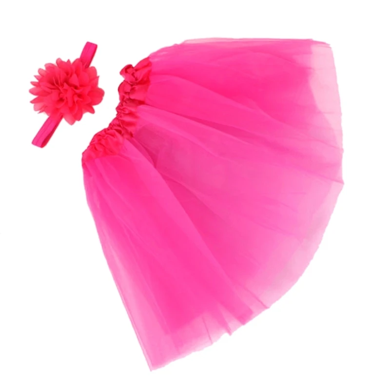 Newborn Hairband & Tulle Tutu Skirt Baby Photo Shooting Set Photo Props Infant Headband Dress Costume for Boys Girls A2UB