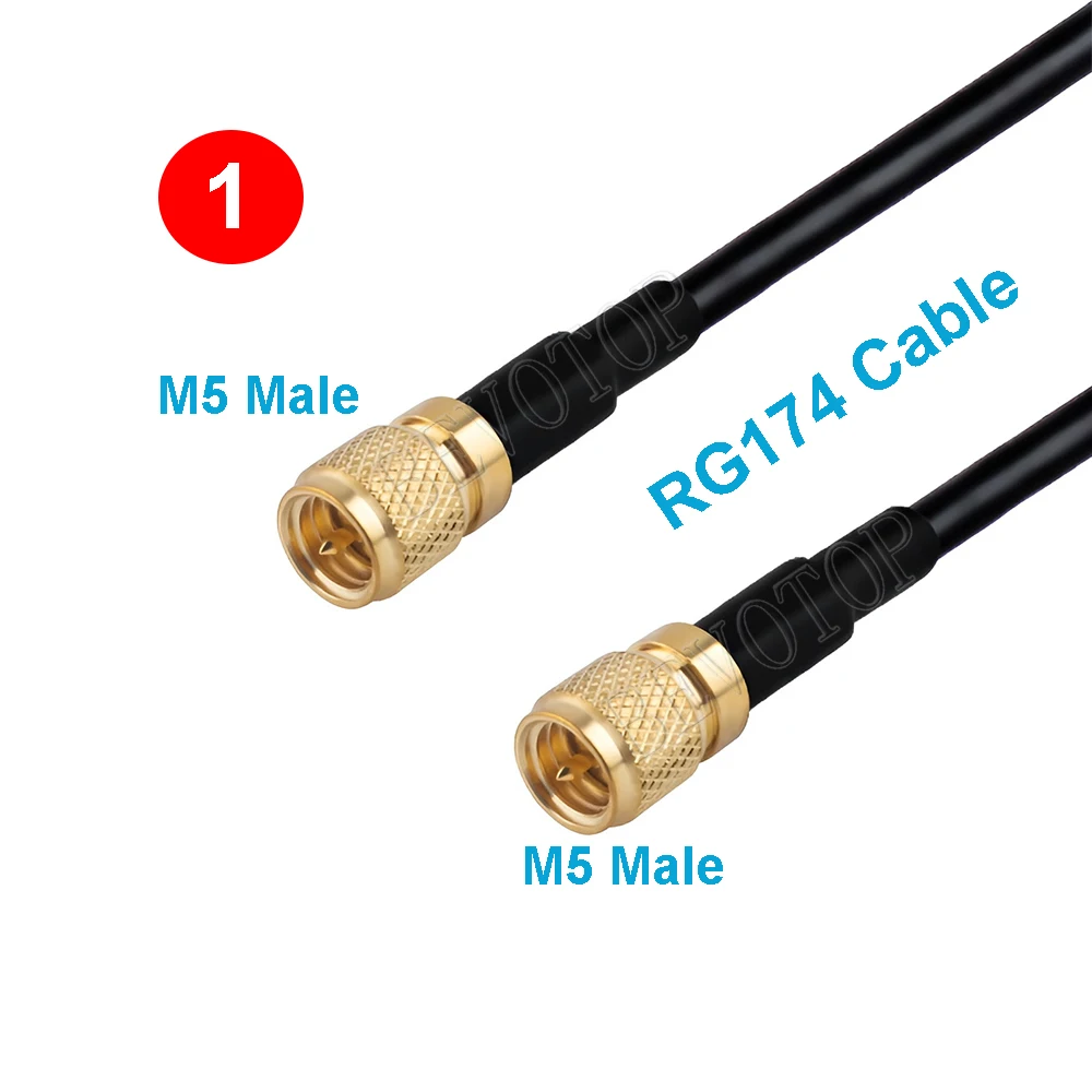 1PCS 10-32 UNF Microdot M5 Male Straight Vibration Acceleration Sensor Test RG174 Cable