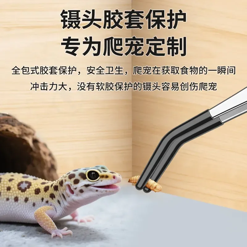 Climbing Pet Feeding Turtle Tweezers Precision Stainless Steel Clip Pet Turtle Guardian Fish Tank Feeder Silicone