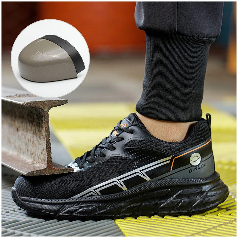 men fashion breathable steel toe caps working safety shoes summer tooling security boots worker safe sneakers protect footwear