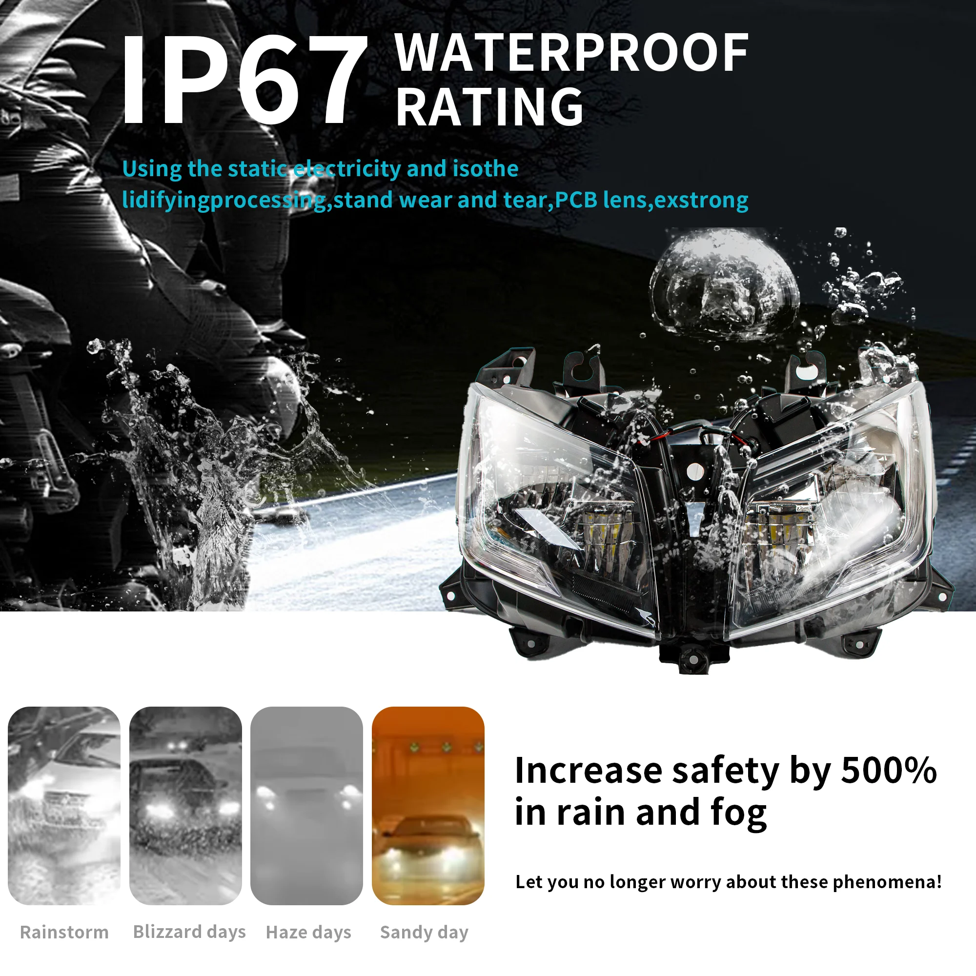 Head Lamp Light Assembly Motorcycle Headlight Fit For Yamaha TMAX 530 2015 2016 TMAX530 T MAX XP 530LED Headlamp 15 16