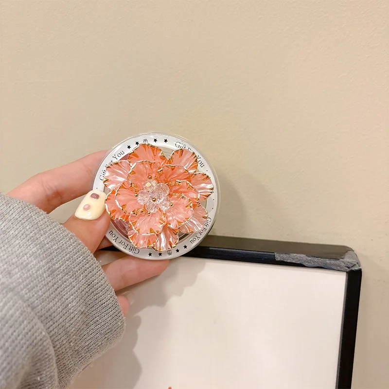 حامل هاتف ريترو ثلاثي الأبعاد على شكل زهرة لهاتف Magsafe المغناطيسي Griptok Grip Tok Stand لهاتف IPhone لحامل حافظة سامسونج القابل للطي