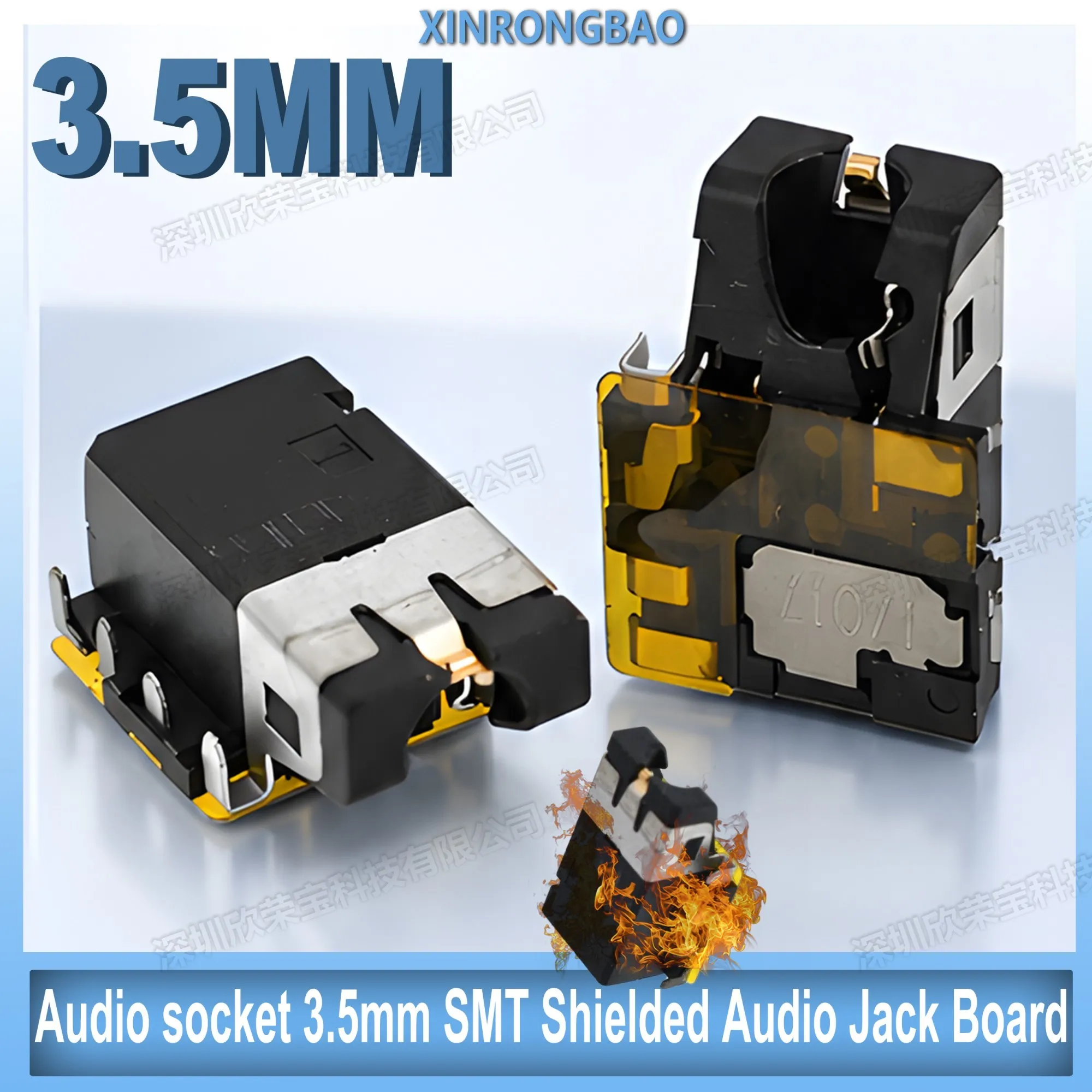 Audio socket 3.5mm bevel SMT Shielded Audio Jack Board Edge Mount Phosphor Bronze 12VAC1A 4functions Halogen Free Industrial PCB