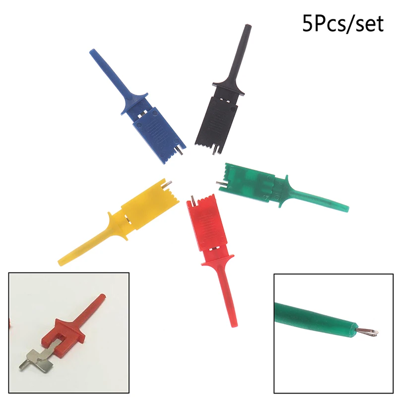 5PCS Meter Tester Leads Test Probe Hook For SMD IC Test Clips SMD IC Hook