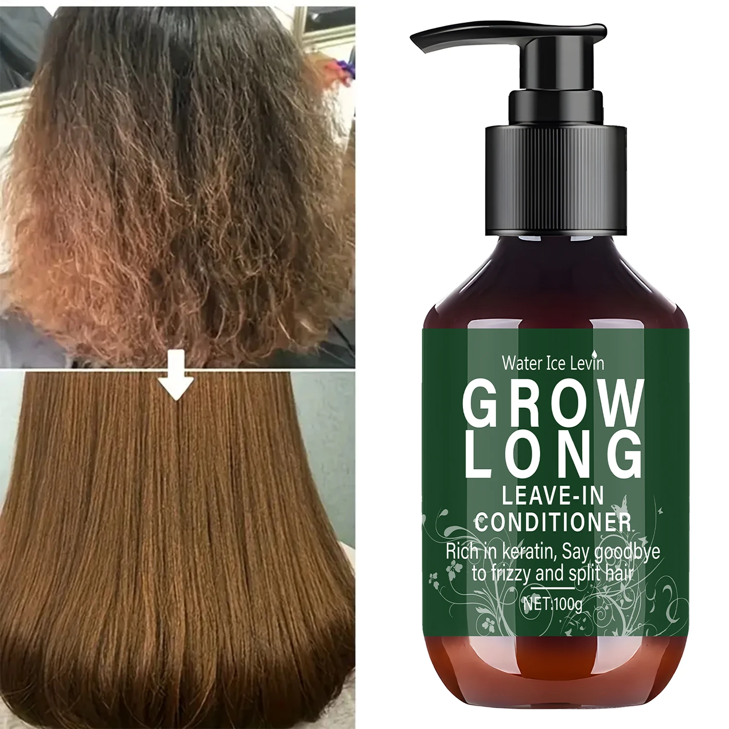 Hair Growth Leave In Conditioner 1+1 Pack 100g Biotin Collagen Hyaluronic Acid Vitamin C Dry Damaged Hair Repair Moisturizing