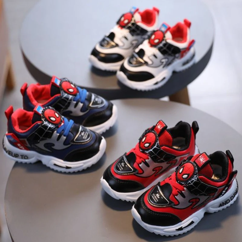 2024 New Arrival Disney Children Casual Shoes Fashion Cartoon Spiderman Boys Sneakers Kids Outdoor Shoes Sport Shoes for 1-6Y