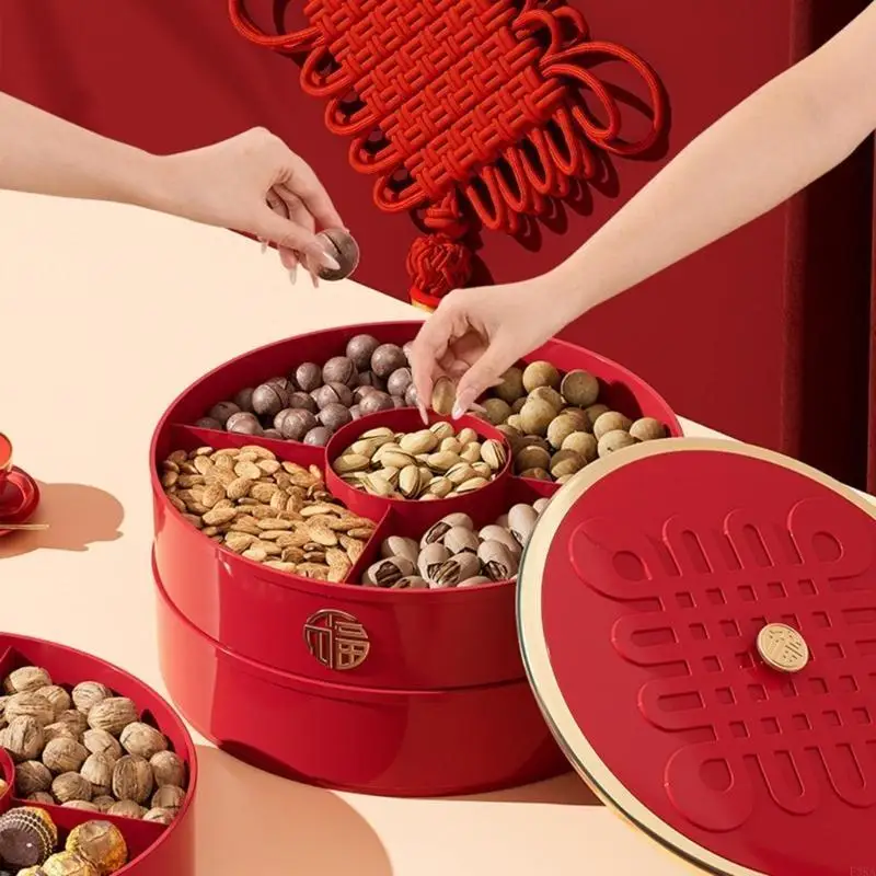 Plastic Round Tray for Serving Snacks and Candies Dried Fruits Organiser Box