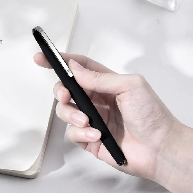 

Металлическая перьевая ручка A+ Hongdian 517D, матовая черная ручка EF/F/изогнутое перо, подарочная чернильная ручка для письма