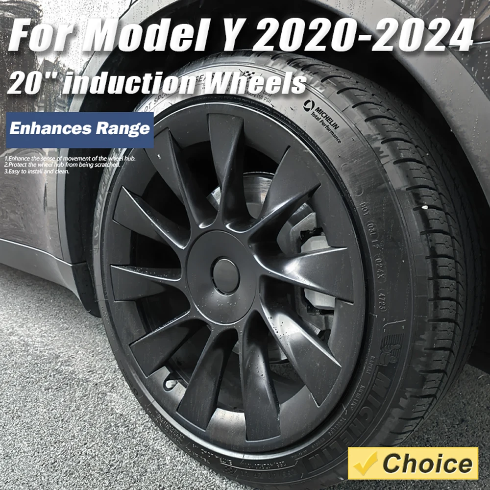 

For Tesla Model Y 20 Inch Rim Wheel Hub Protection Patch Ring Protectors ABS Wheel Guard Covers Accessories Exterior 2019-2024