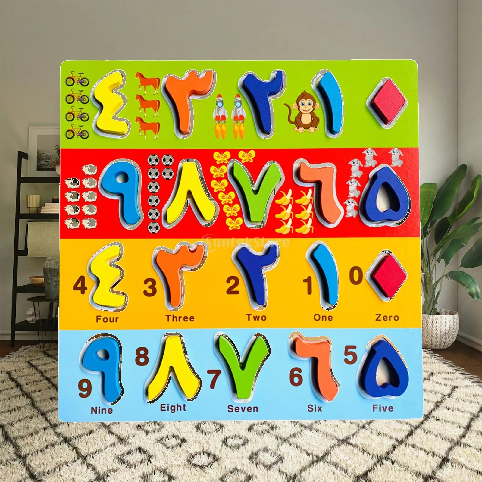 Wooden Arabic Alphabet Puzzle Board for Kids Early Learning Jigsaw Words Educational Toy Gift for Children