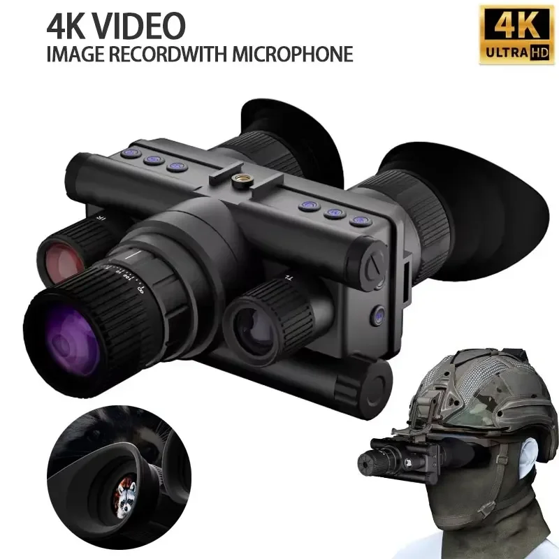 4K Infrared Night Vision Mounted Goggles for Hunting Head Night Vision Binoculars with Rechargeable Battery and Tactical Z9157