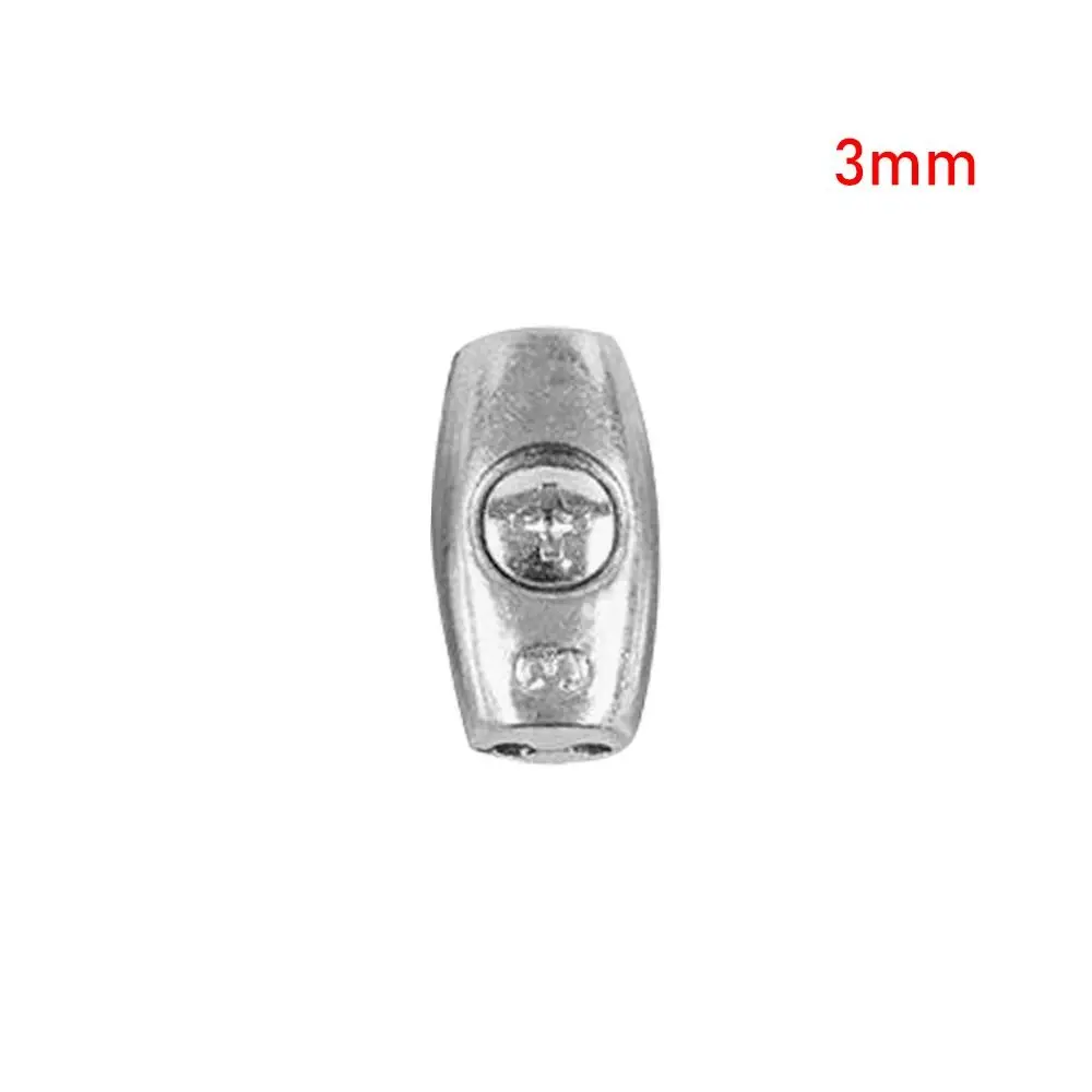 1Pc Durable 2/3/4/6/8mm Wire Rope Sleeve Fixing Clip Zinc Alloy Cable Clip Double Hole Grip Clamp Wire Ferrules Steel Wire Rope