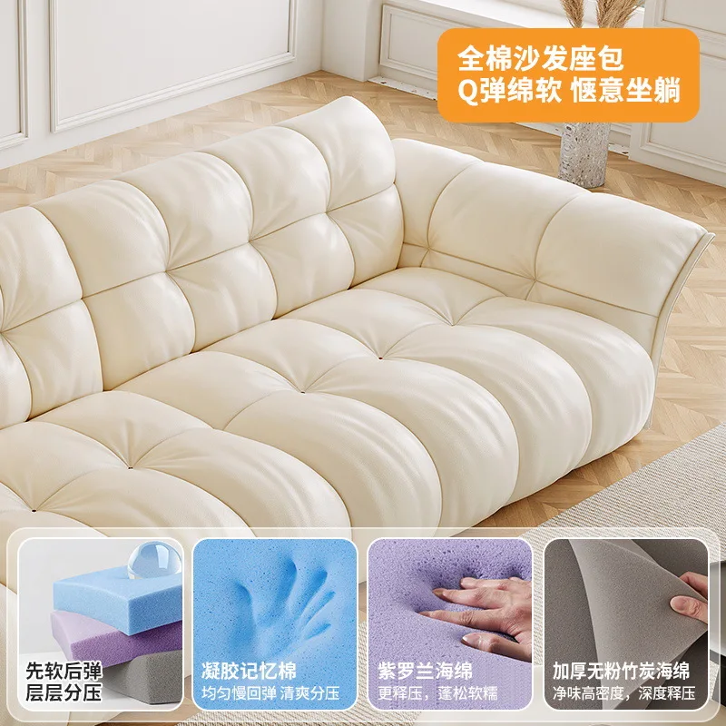 Lily sofa design living room small apartment puff cloud petal leather sofa