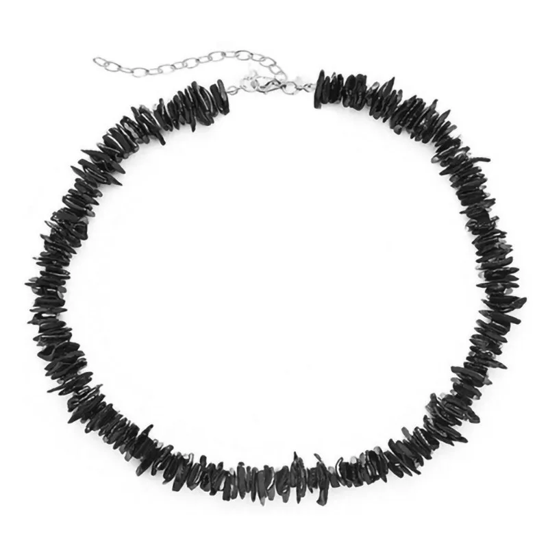 Stylish simple irregular broken shell natural white moonlight necklace