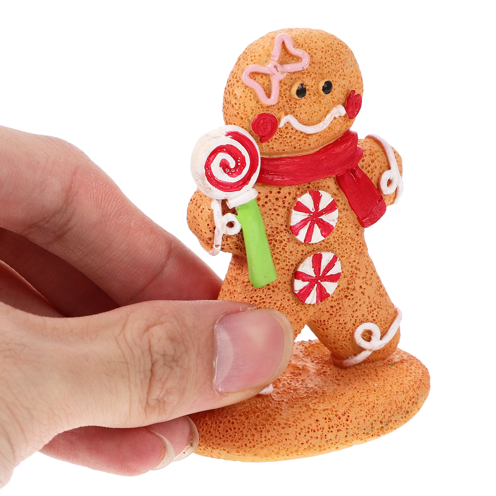 

1pc Mini Gingerbread Man Ornament Resin Christmas Decoration Festive Tabletop Centerpiece Xmas Party Decor Holiday Village