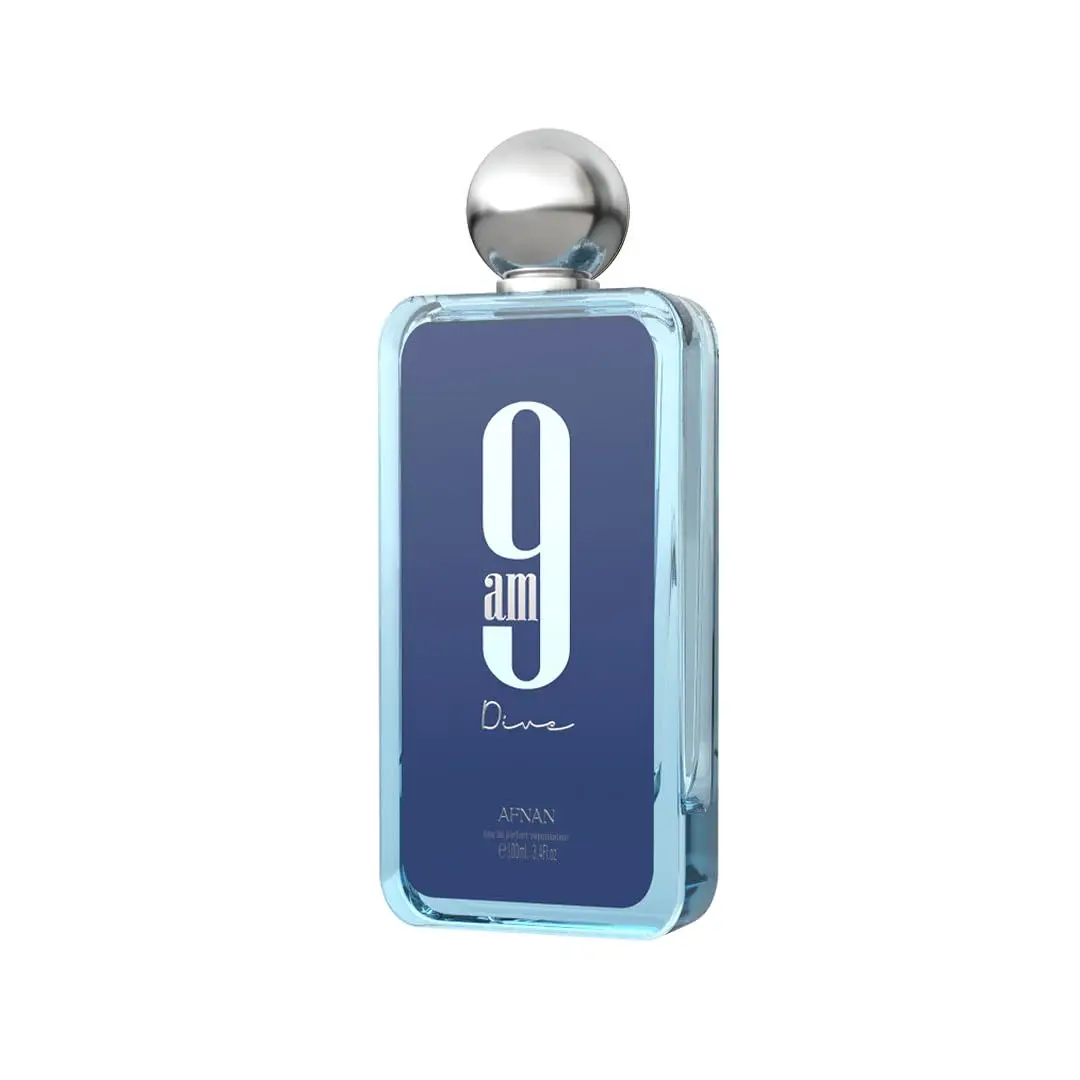 Afnan 9 AM Dive Unisex Eau de Parfum (EDP) 100 مل، رائحة الحمضيات المائية الطازجة، رذاذ نهاري طويل الأمد