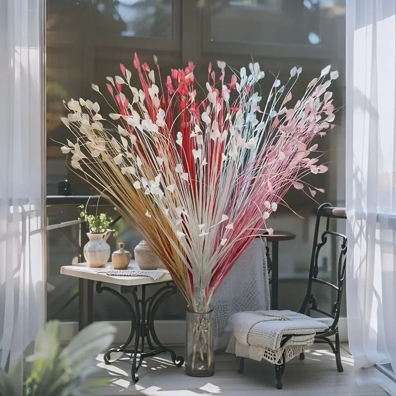 40 Heads Artificial Peacock Grass Pampas Reed Flower Arrangement for Home Bedroom Wedding Stage Fake Flower Decorations