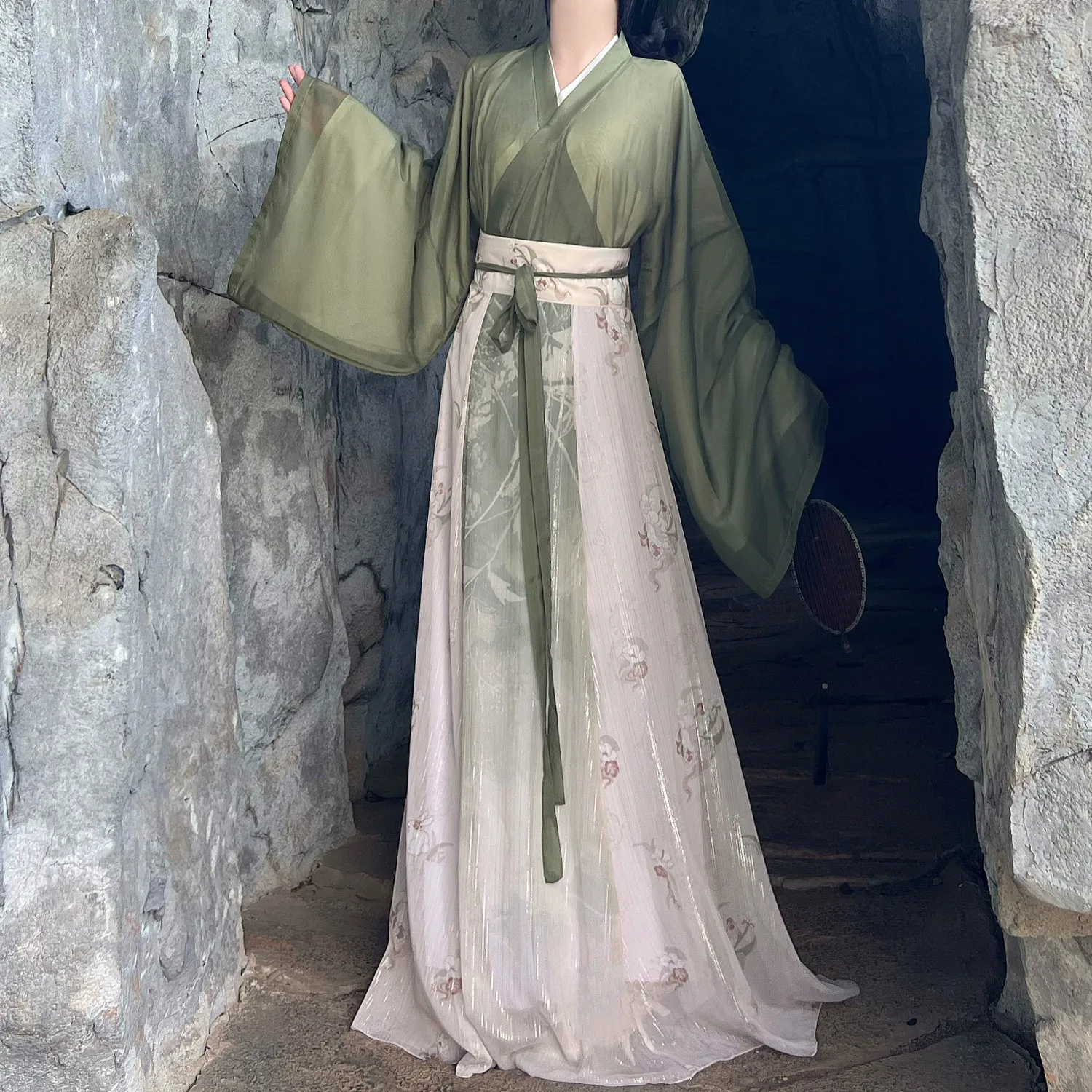 

Элегантный костюм Hanfu с цветочным принтом, 3 цвета, Женский костюм в китайском стиле, костюмы принцессы для косплея, карнавальные костюмы на Хэллоуин