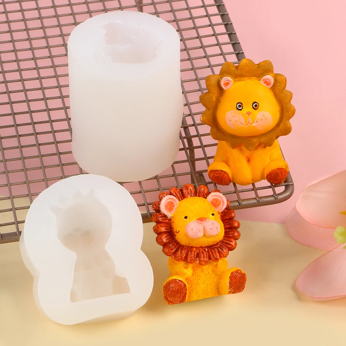 3D Cartoon Animal Silicone Mold Bear Lion Cat Alpaca Elephant Duck Mousse Cake Decorating Fondant Chocolate Gumpaste Soap Candle