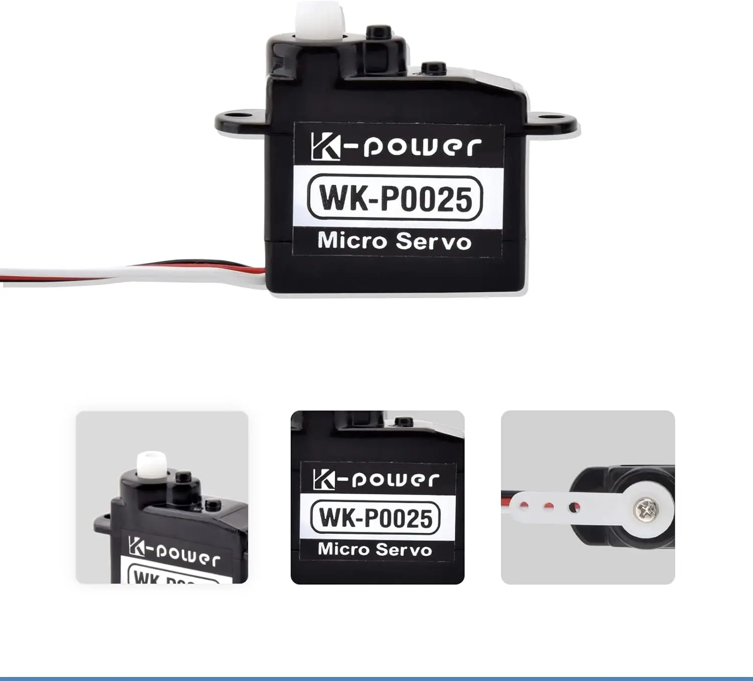 3 pezzi K-power WK-P0025 Micro servo coreless da 2,5 g, coppia ad alta velocità da 0,8 kg per robot Arduino fai da te per auto aereo RC