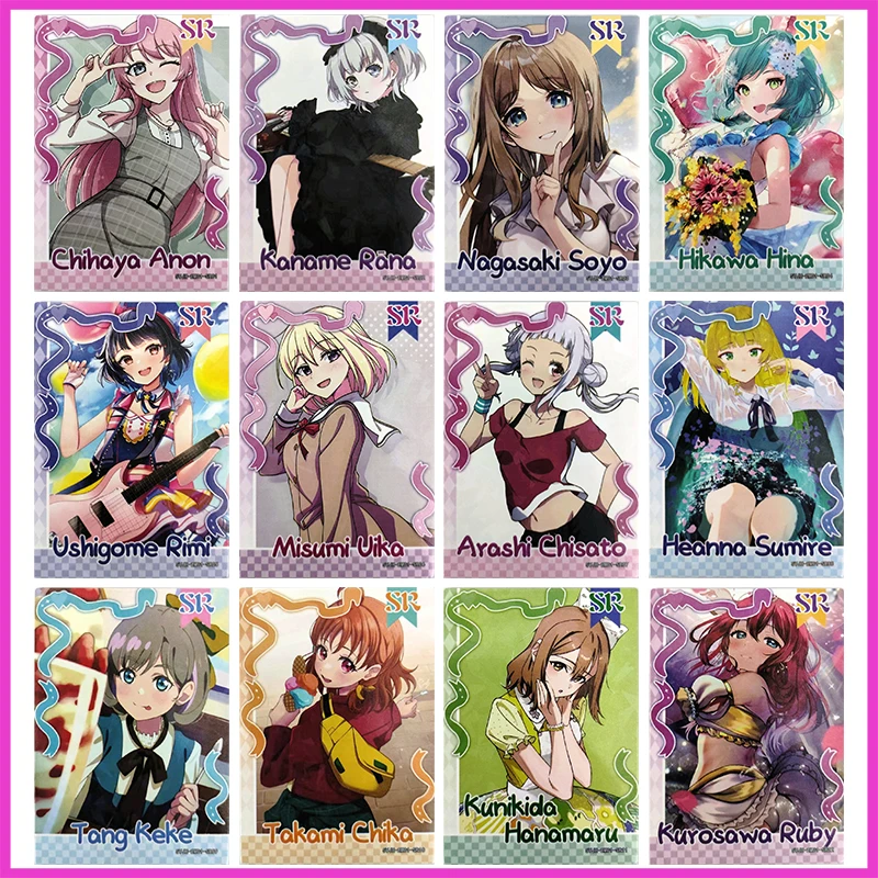 Anime Goddess Story Rare SR Refractive Flash Cards Chihaya Anon Kaname Rana Toys for boys Collectible Cards Birthday Gifts