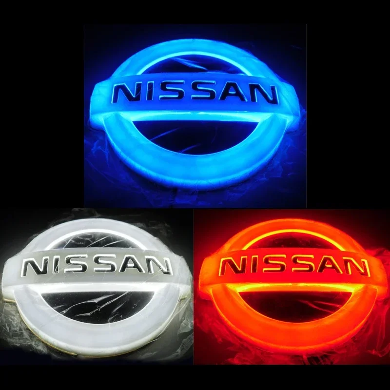 LED Auto Light Rear Badge Sticker for Nissan TIIDA X-TRAIL Geniss LIVINA Cedric Car Styling Emblem Decal Modification Decoration