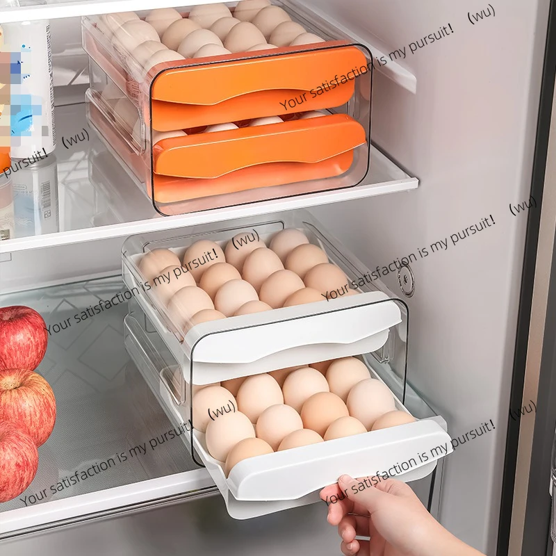

Egg carton food grade, fresh-keeping plastic household, refrigerator drawer double-layer storage box
