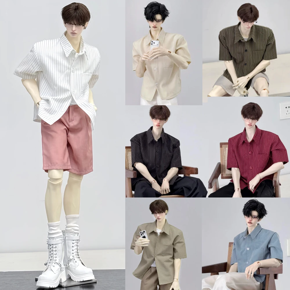 D10-P083 Children Toy BJD DD SD MSD 1/4 1/3 uncle 73 ID75 bjd Doll's Clothes Striped Solid Wide Shirt Casual Shorts