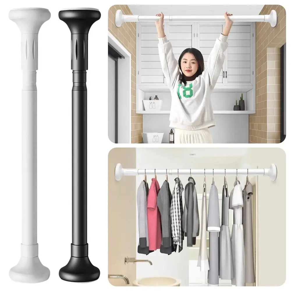 

1 шт., телескопическая штанга без гвоздей без гвоздей, 0,4-0,8 м, регулируемая телескопическая подвесная штанга, бесплатная установка, направляющие для гардероба, столб