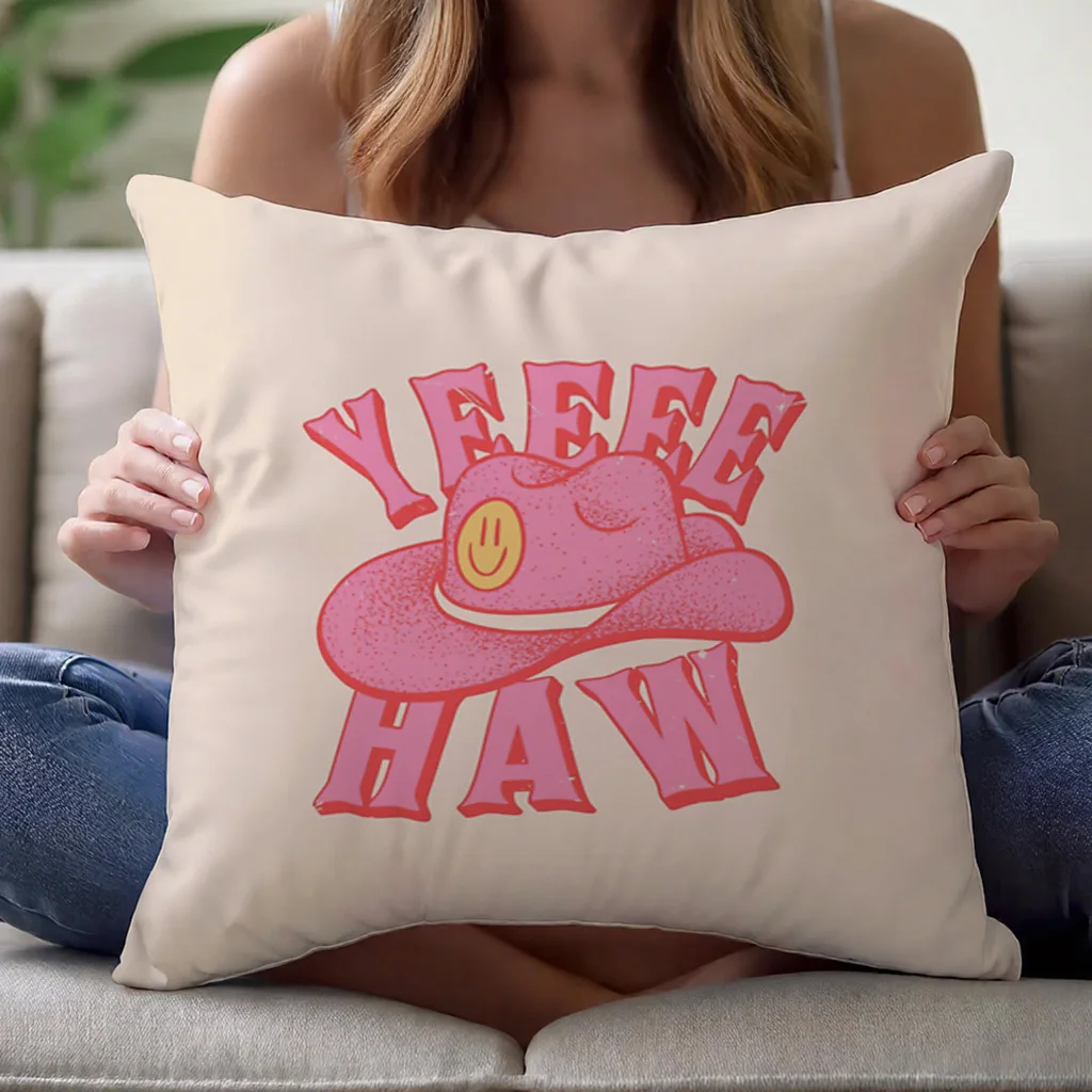 1pc Illustrative Typographic Motif Graphic Pillowcase for Home Decoration Cushion Cover Polyester 45x45cm 18x18in