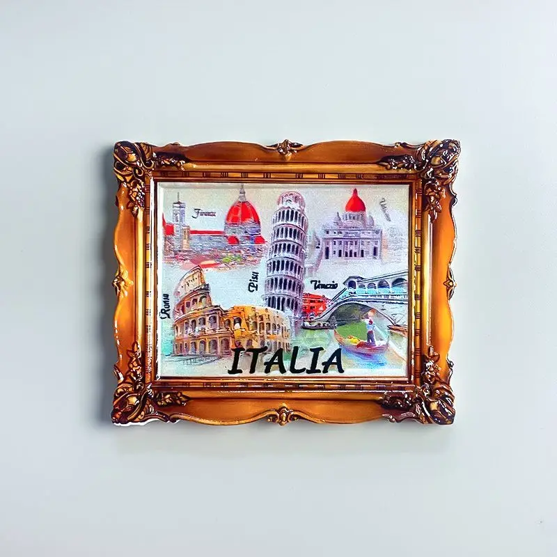

Italian Creative Picture Frame Travel Souvenirs Refrigerator Magnets Roman Personalized Home Decorations Magnetic Stickers Gifts