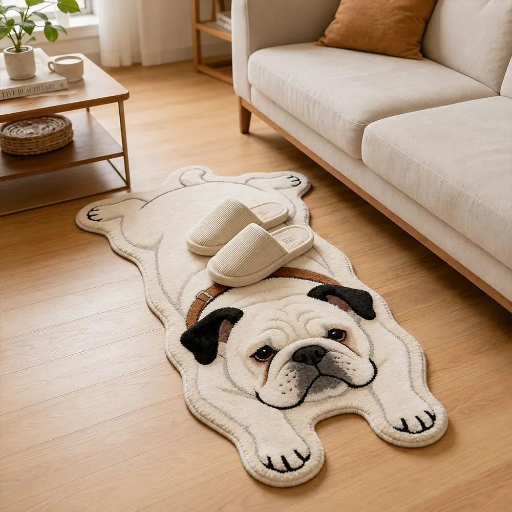 Special-shaped Puppy Print Rug Pet Theme Rug Decorative Carpet Dog Shaped Rug Dog Shape Puppy Print Entryway Mat