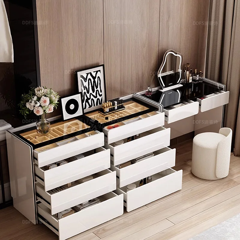 

Light Organizer Dressing Table Mirror Luxury Bedroom Drawer Dressing Table European Girls Tocador De Maquillaje Furniture