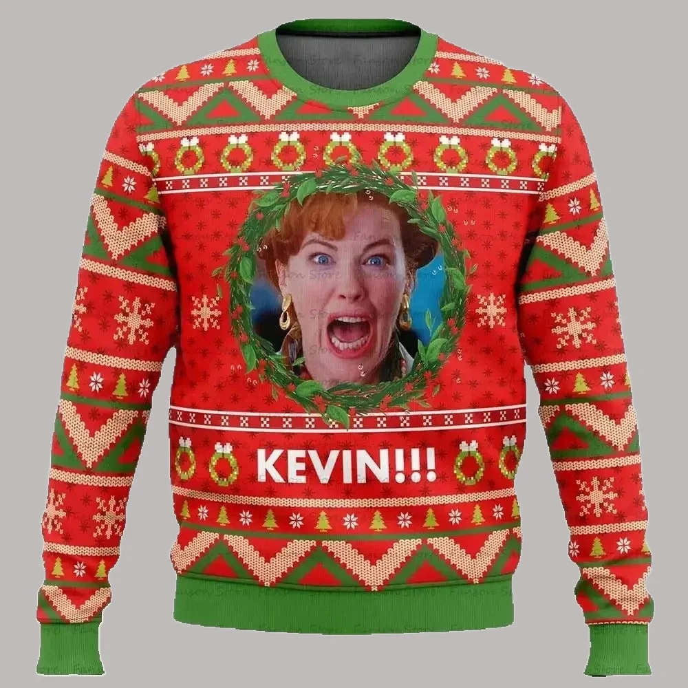 Autunno e inverno Buon Natale Casa da solo Brutto maglione di Natale Cartoon Anime Donna Uomo Pullover Top Felpa con cappuccio