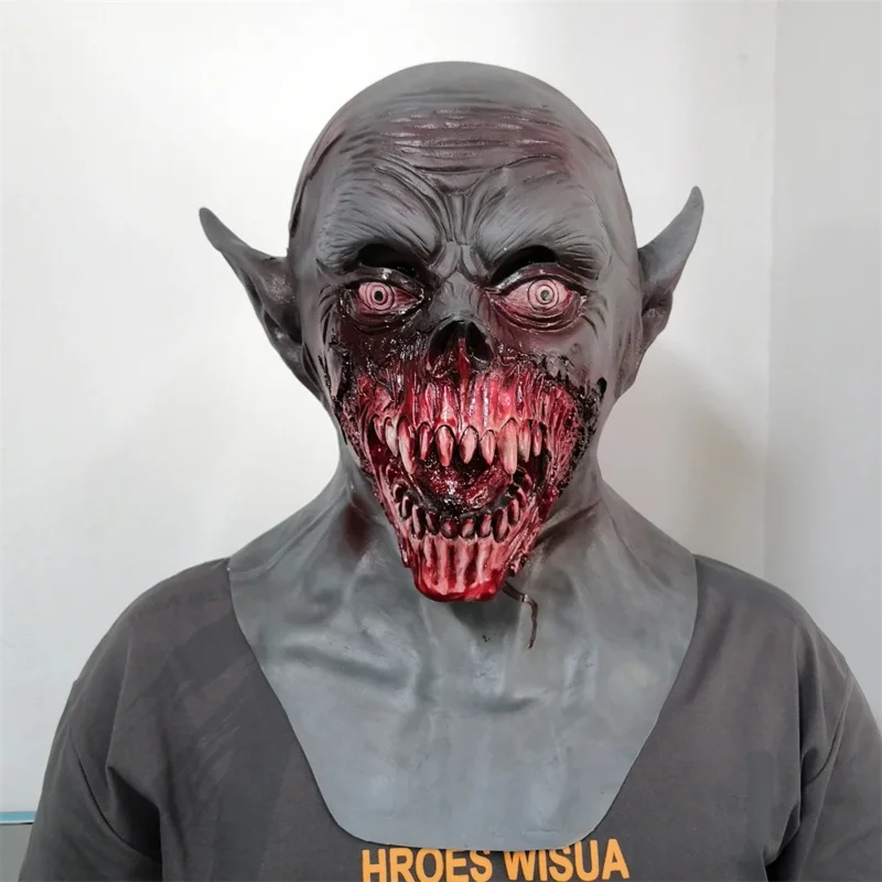 Maschera da vampiro spaventoso Dracula mostro copricapo Halloween Monster Party Decor Horror Demon biochimico Zombie Costume puntelli Cosplay