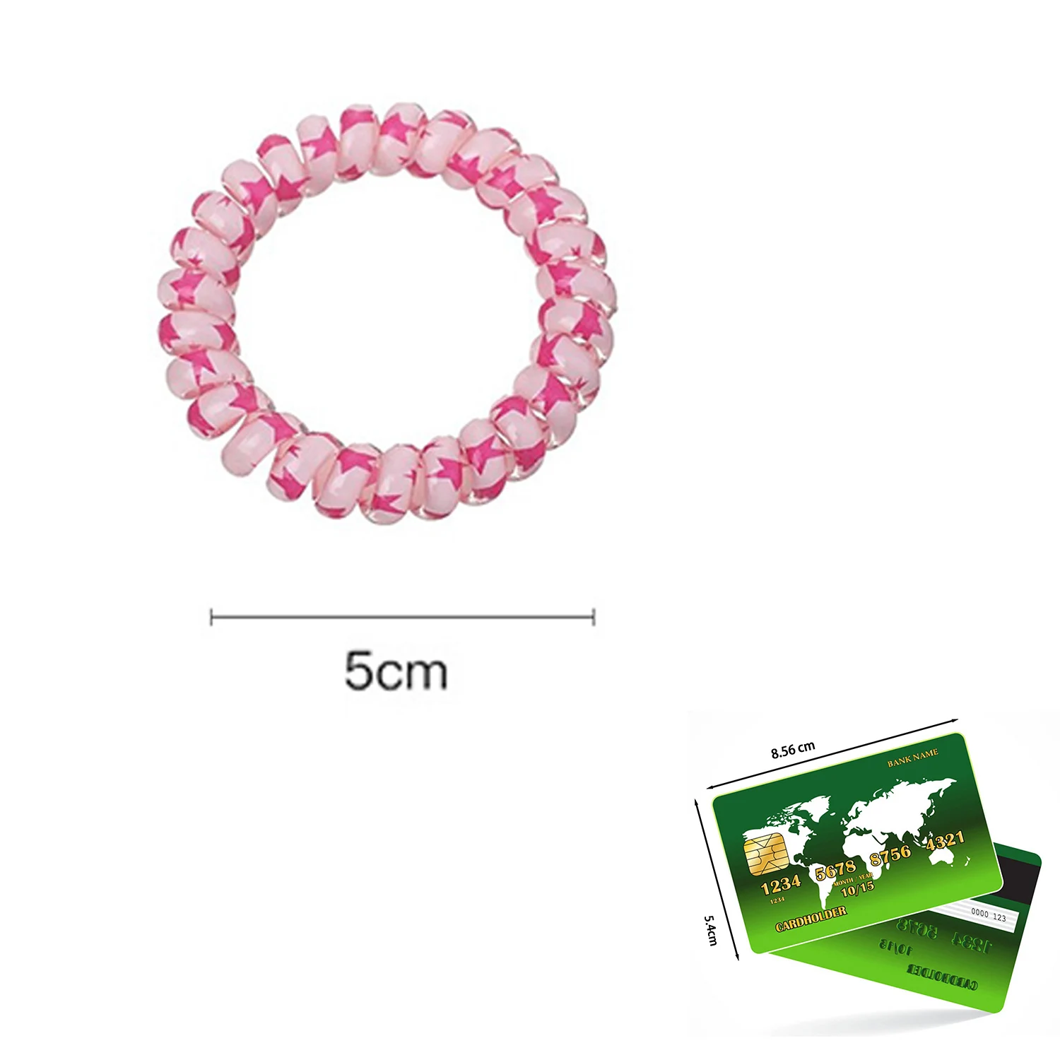 Candy Color Hair Rope Girl Telephone Wire Star Pattern  Elastic Hair Band Frosted Spiral Cord Rubber Hair Tie Stretch Headband