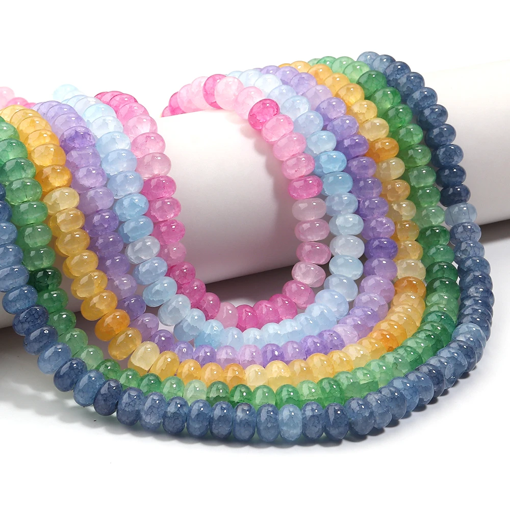 1 String 5x8mm Glass Beads Colorful Abacus Flat Round Loose Beads For Jwelry Making DIY Crafts Bracelets Necklace Accessories image 5