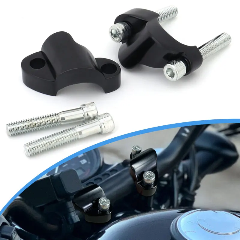 

1'' 25MM Handlebar Riser Spacer Kit 1/2'' Heighten Block Extension For Harley Sportster 1200 Forty Eight 48 XL1200X 2010-2022