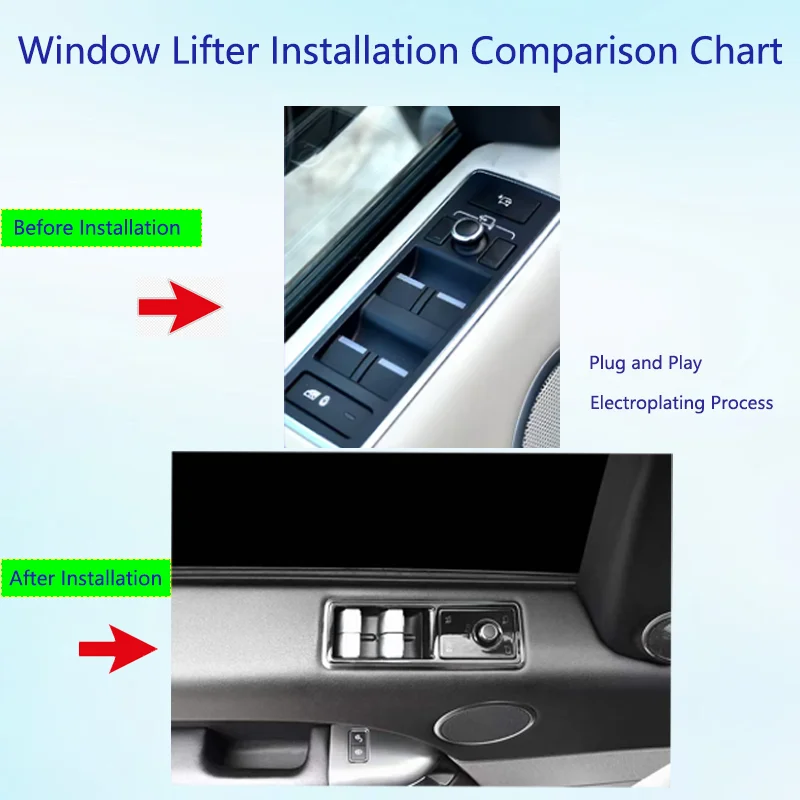Window Lift Switch & Square Steering Wheel Control Buttons For Range Rover Vogue L405 / Range Rover Sport L494