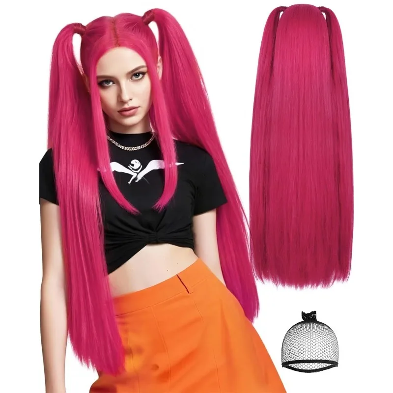 Rumi Zoey Mira Wig Anime Kpop Demon Hunters Cosplay Long Hair Role Play Props Accessories for Women Halloween Carnival Party - Image 4