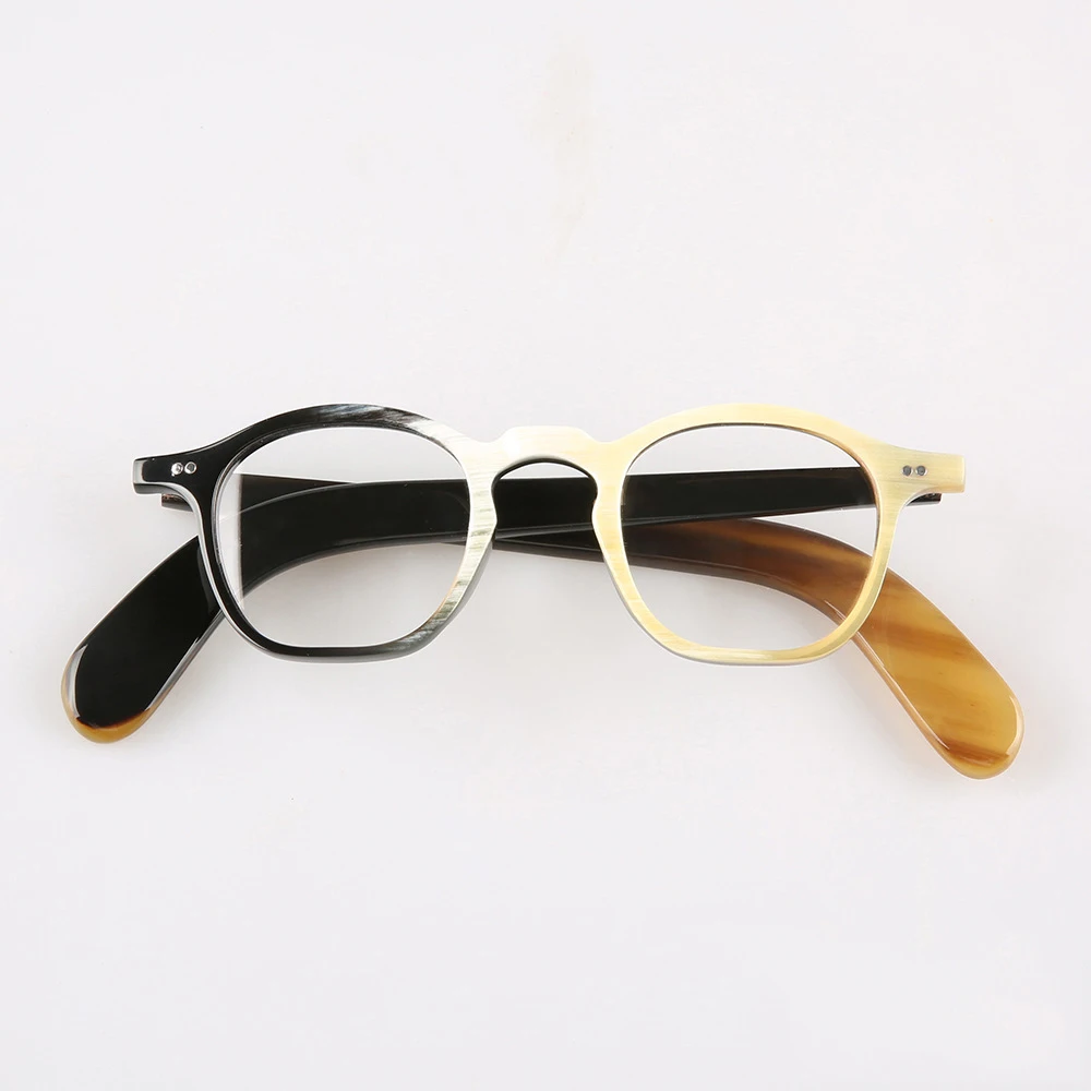 Eyeglass Frames Unique Square Vintage Retro Optical Lenses Eyeglasses Handmade Natural Horn Prescription Man Glasses Frames