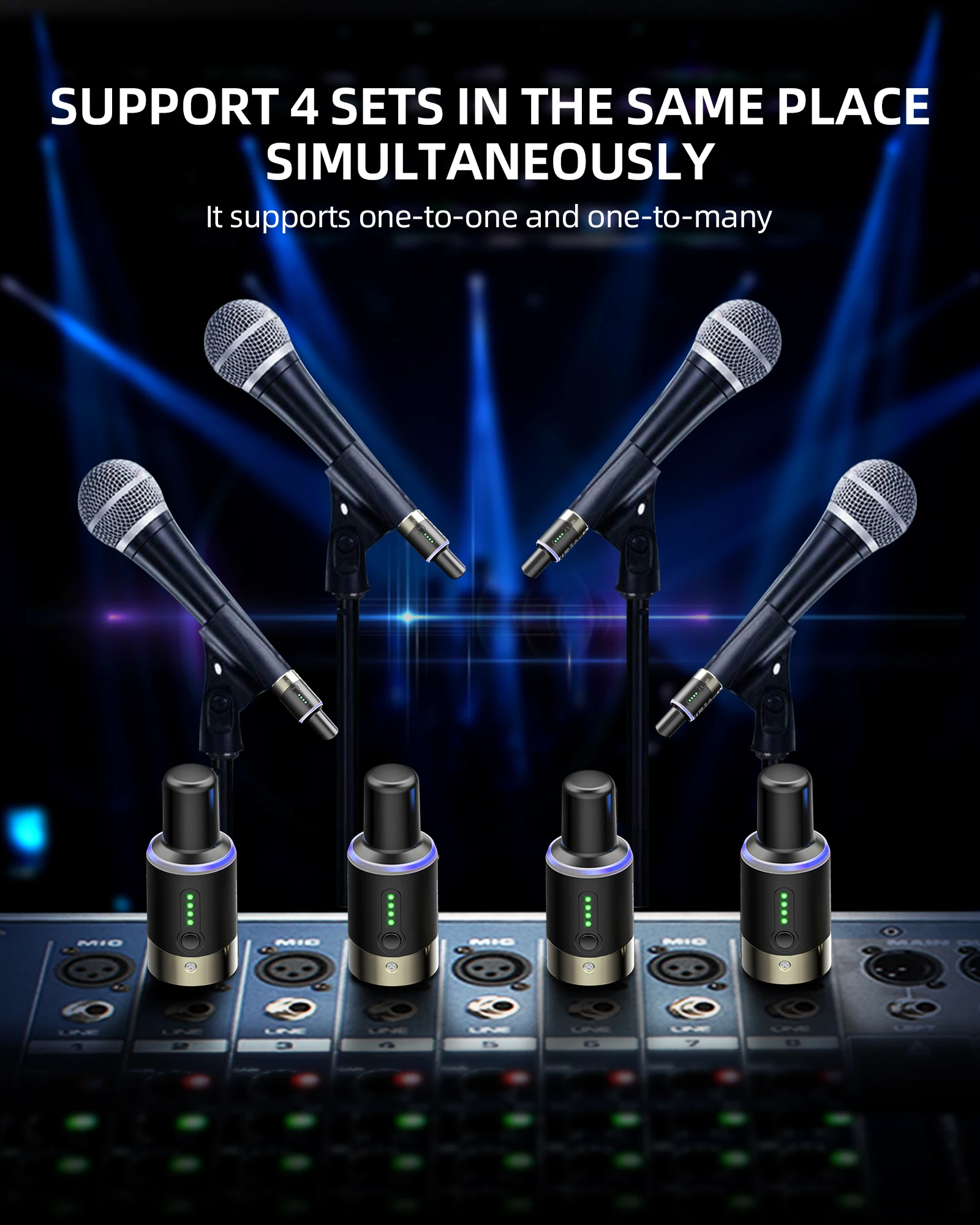 Lekato Mw-1Wireless Microphone System5.8Ghz48V Phantom Power for