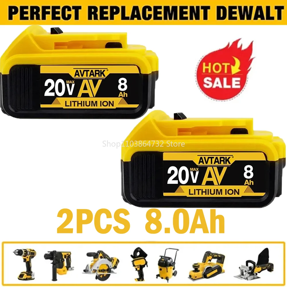 

100% Original 20V 8000mAh For Dewalt DCB180 DCB181 DCB182 DCB201 DCB206 Lin-ion Battery Directly supplied by the manufacturer