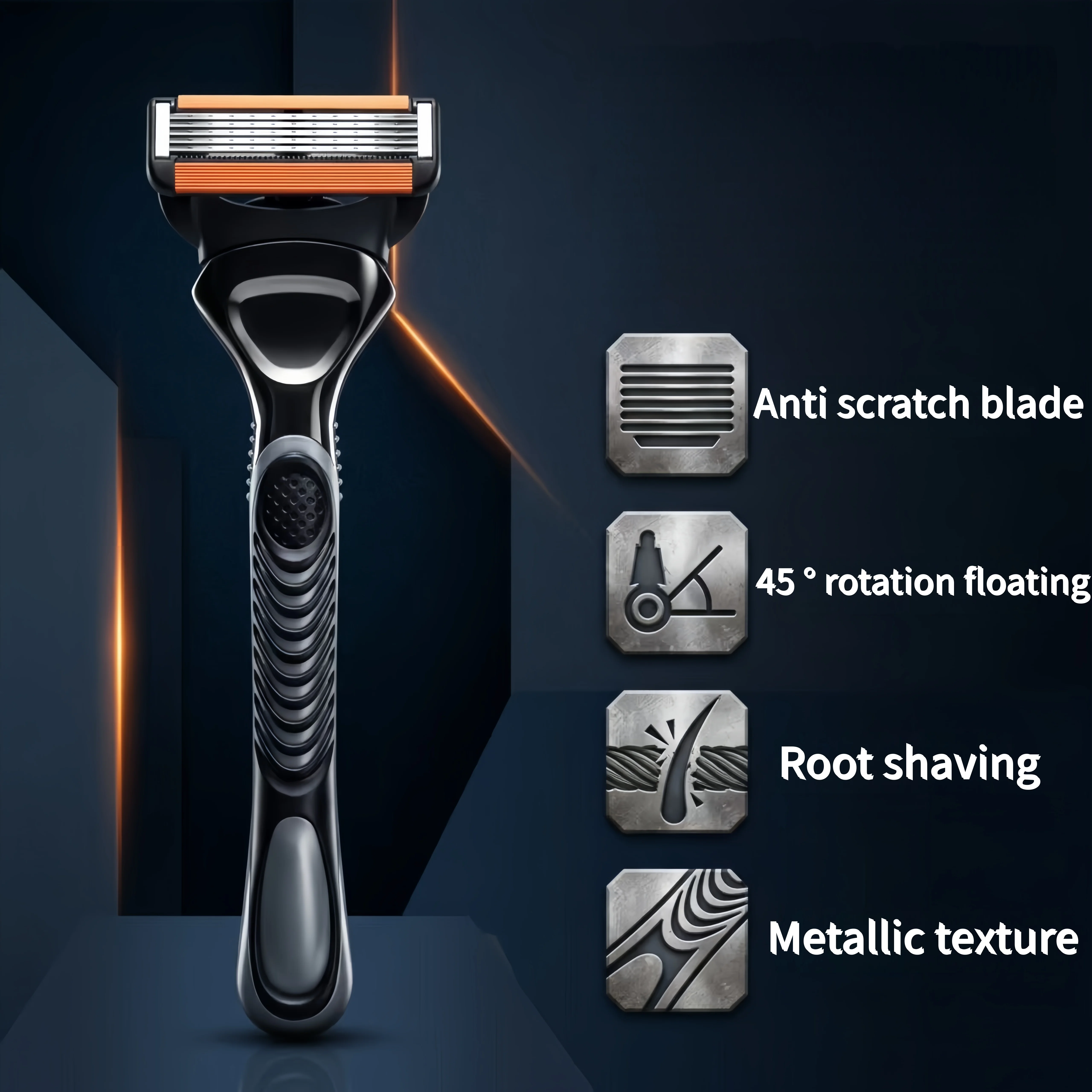 6-Layer Blade High Quality Safety Razor With Skin Protection System Replaceable Razor Blades Men's Manual Shaver Blades