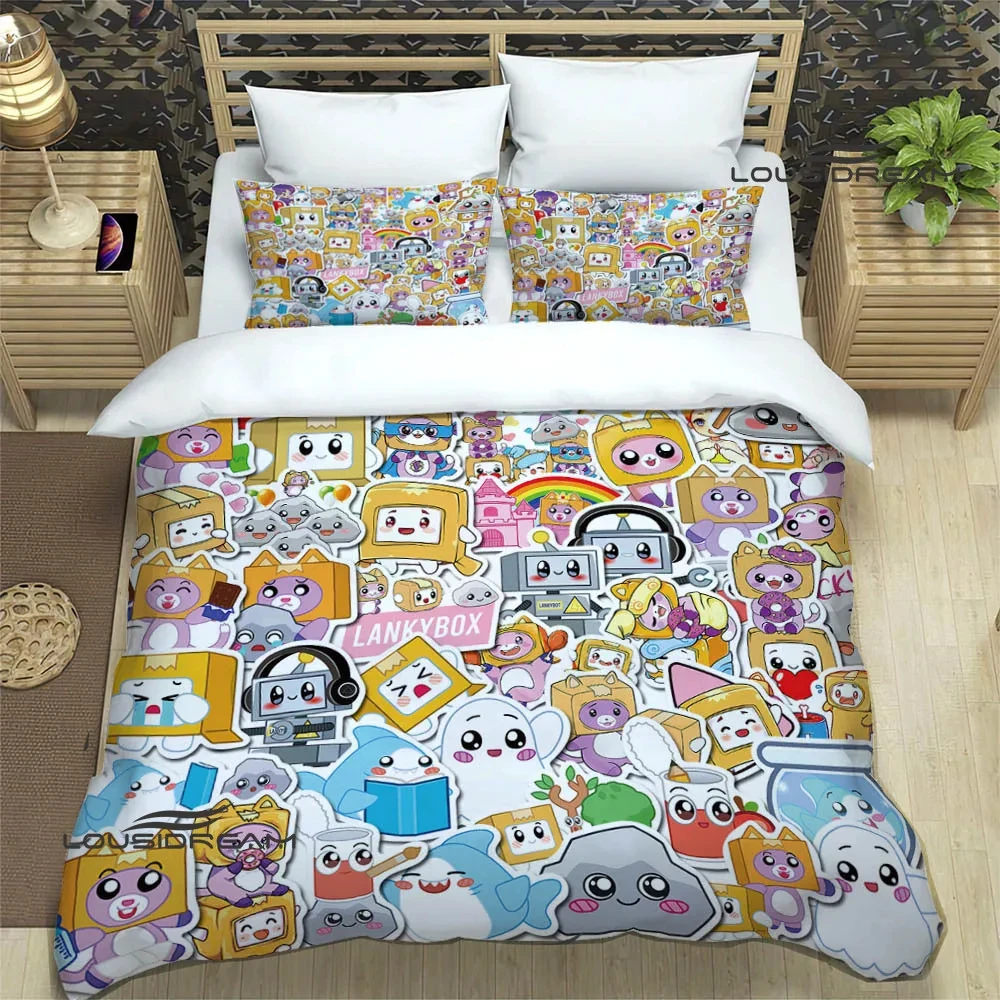 Lankybox Foxy Boxy cute printed Bedding Sets exquisite bed supplies set duvet cover bed comforter set bedding set luxury