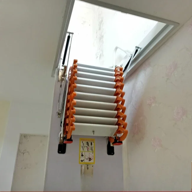 Attic retractable aluminum family stair ladder