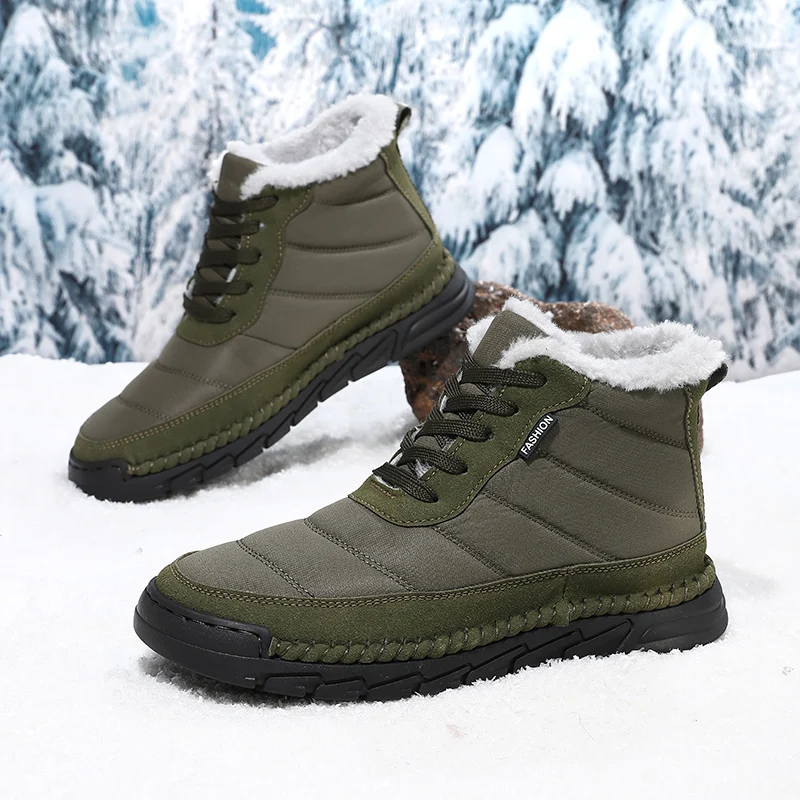 

snow boots men winter boots keep warm plush boots hiking boots men casual shoes men cotton botas male snow boots men flats