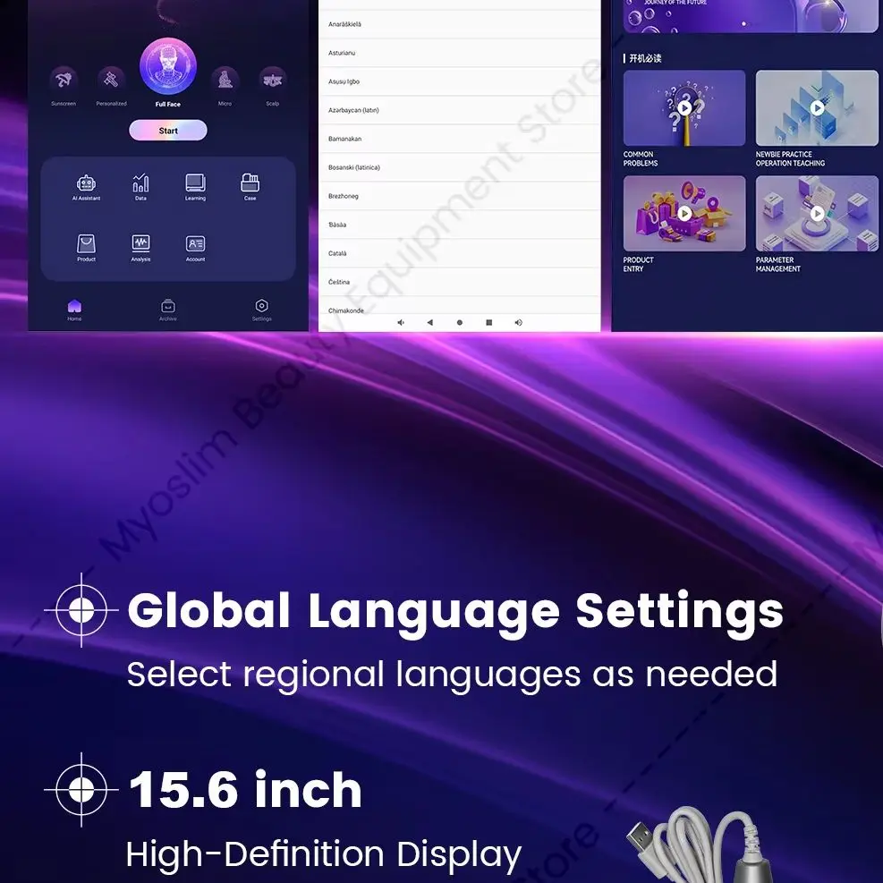 Professional AI Facial Skin Analyzer 15.6 Inch Touch Screen Scalp Tester Aging Prediction Skin Diagnostic Device for Beauty Salo