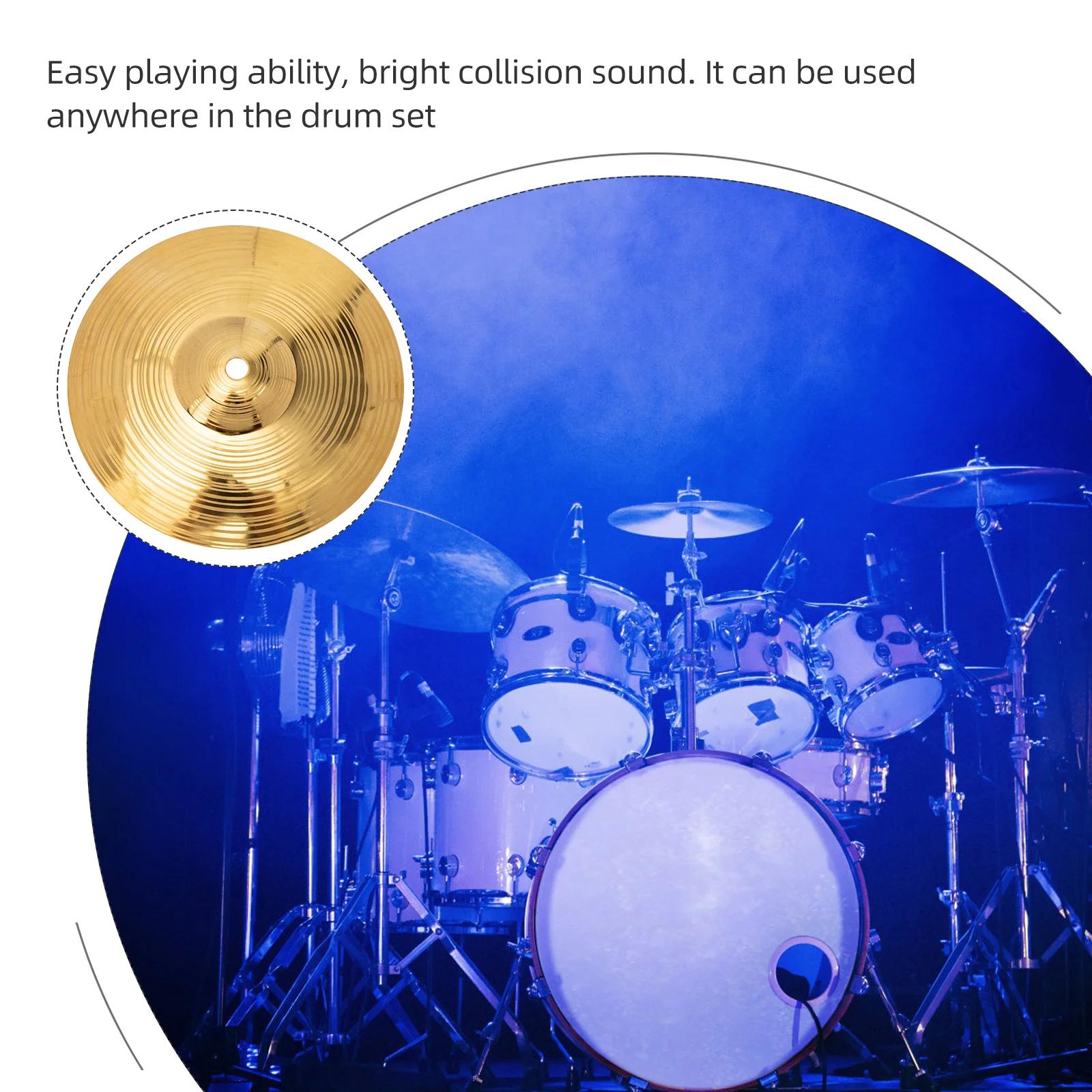 Cymbal For Drum Set Percussion Instrument Alloy Brass Replacement Pure Sound Easy Storage Drum Fitting Metal Accessory